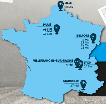 11 réunions partout en France au cours du mois de mai 2017 pour la franchise Point d'Encre