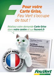 La franchise Feu Vert Services agréée pour effectuer les démarches d'obtention de la carte grise