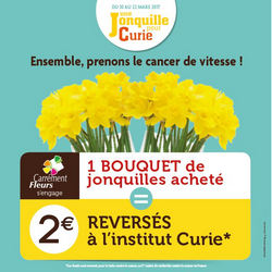 La franchise Carrément Fleurs participe à l'opération Une Jonquille pour Curie