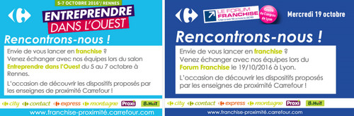 Carrefour Proximité participe aux salons dédiés à la création d'entreprise de Rennes (du 5 au 7 octobre) et de Lyon (le 19 octobre)