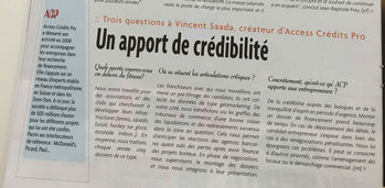 La franchise Access Credits Pro est présente dans le journal Sport éco du 20 mars 2017