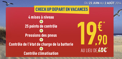 Jusqu'au 2 août, Point S propose le check up complet « départs en vacances »