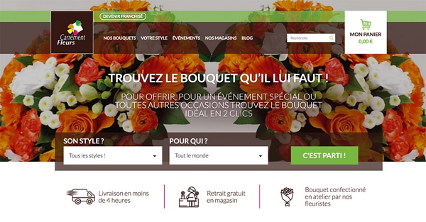 La franchise Carrément Fleurs lance un nouveau site Web