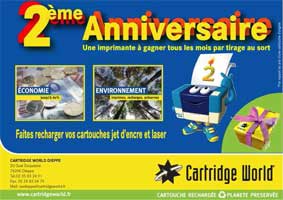 Le magasin Cartridge World de Dieppe fête ses deux ans et organise une opération concours : « Gagnez une imprimante tous les mois ! »