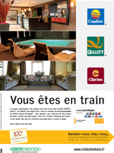 La franchise Choice Hotels fait sa pub dans les aéroports français et dans 2 magazines