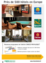La franchise Choice Hotels fait sa pub dans les aéroports français et dans 2 magazines