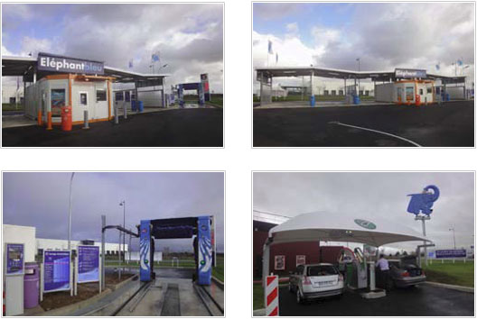 Création d'un centre de lavage Eléphant Bleu à Etampes aux couleurs du nouveau concept Evolution